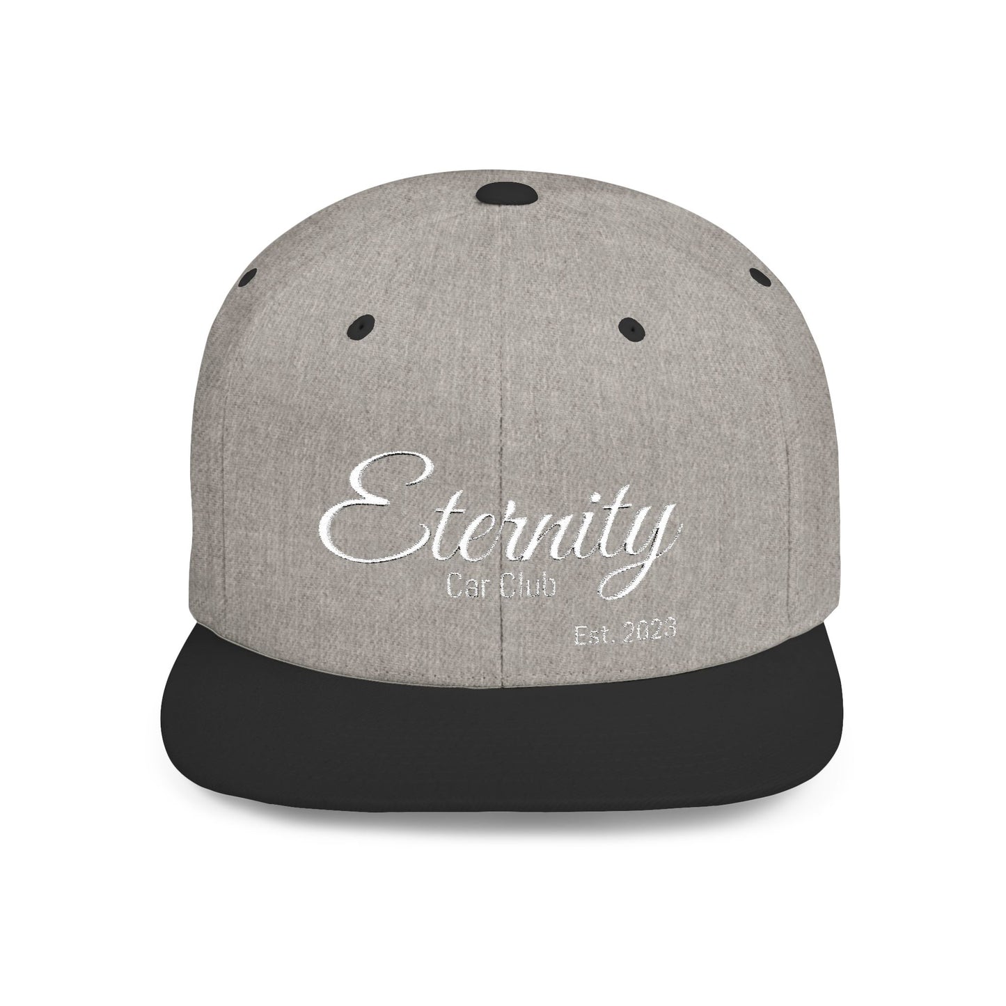 Embroidered Eternity Car Club Flat Bill Snapback Hat