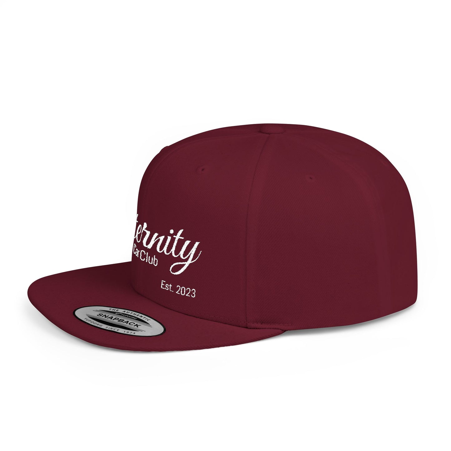 Embroidered Eternity Car Club Flat Bill Snapback Hat
