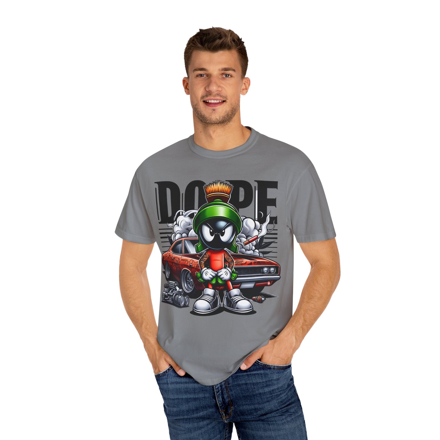 Dope Marvin the Martian Unisex T-shirt, Retro Cartoon Tee, Streetwear Top, Gift for Fans, Casual Everyday Wear, Perfect for Parties, Cannabis, 420