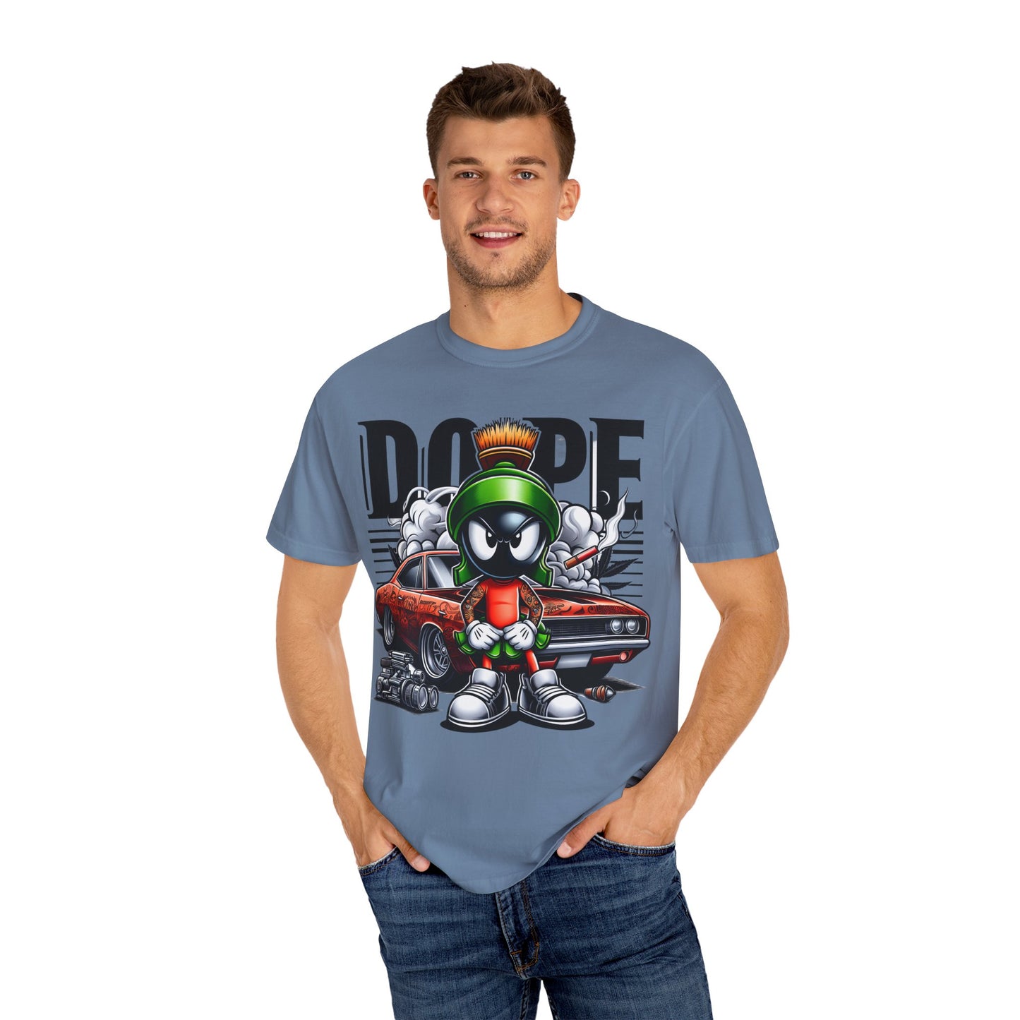 Dope Marvin the Martian Unisex T-shirt, Retro Cartoon Tee, Streetwear Top, Gift for Fans, Casual Everyday Wear, Perfect for Parties, Cannabis, 420