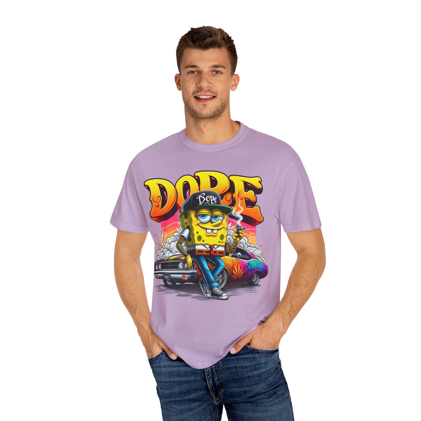 Dope SpongeBob Unisex T-shirt | Streetwear, Casual Wear, Graphic Tee, 420, Cannabis