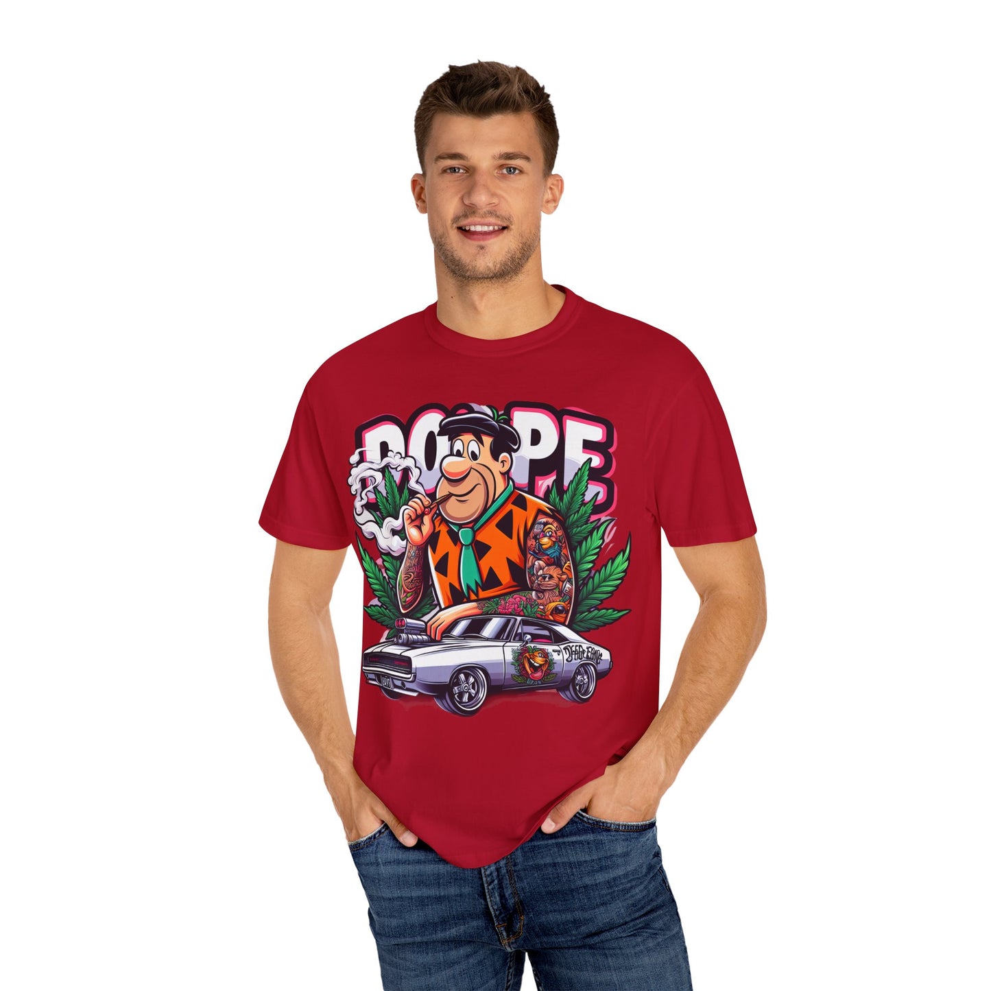 Cool Retro Cartoon T-shirt, Vintage Vibe Tee, Gift for Dads, Smoky Chill Shirt, Unisex Garment-Dyed Tee, Streetwear Style, 420, Cannabis