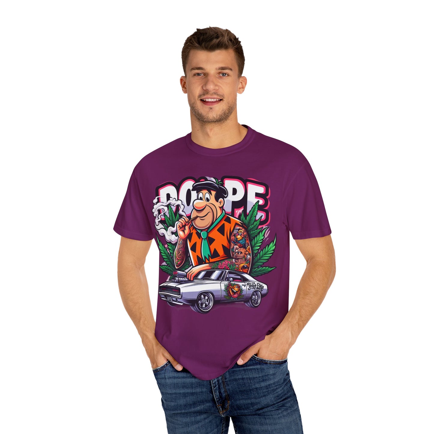 Cool Retro Cartoon T-shirt, Vintage Vibe Tee, Gift for Dads, Smoky Chill Shirt, Unisex Garment-Dyed Tee, Streetwear Style, 420, Cannabis