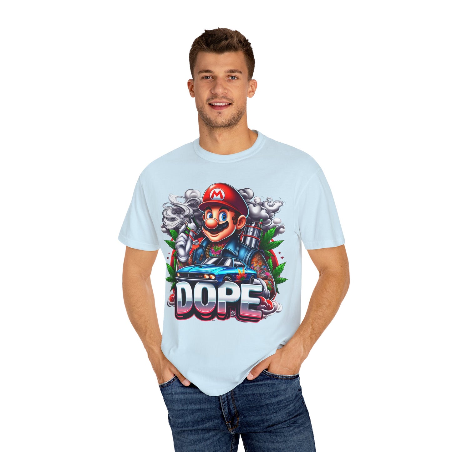 Dope Graphic Tee | Unisex Garment-Dyed T-shirt, Retro Gamer Shirt, Cute Gift for Gamers, Streetwear, Hip Hop Fashion, 420, Cannabis