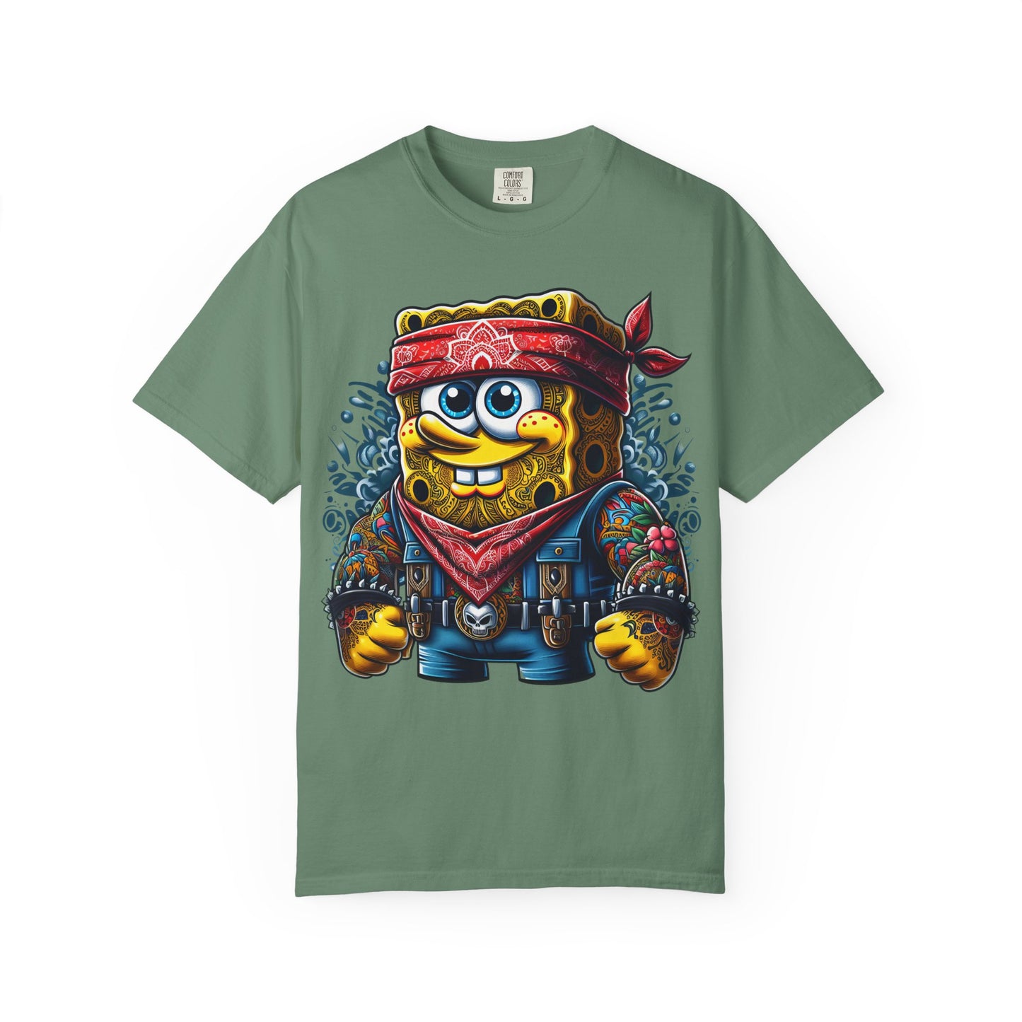 Playful Pirate SpongeBob T-Shirt, Unisex Graphic Tee, Funny Beachwear, Kids Gift, Cartoon Apparel, Summer Wear, Gift for Fans, 420, Cannabis