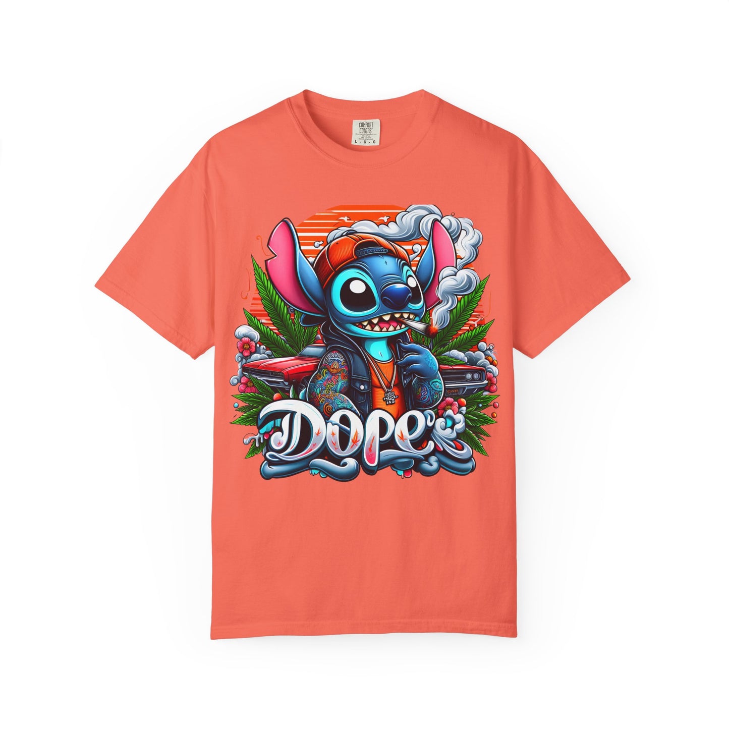 Dope Illustrated Unisex Garment-Dyed T-Shirt | Trendy Streetwear, Casual Style, Summer Fashion,