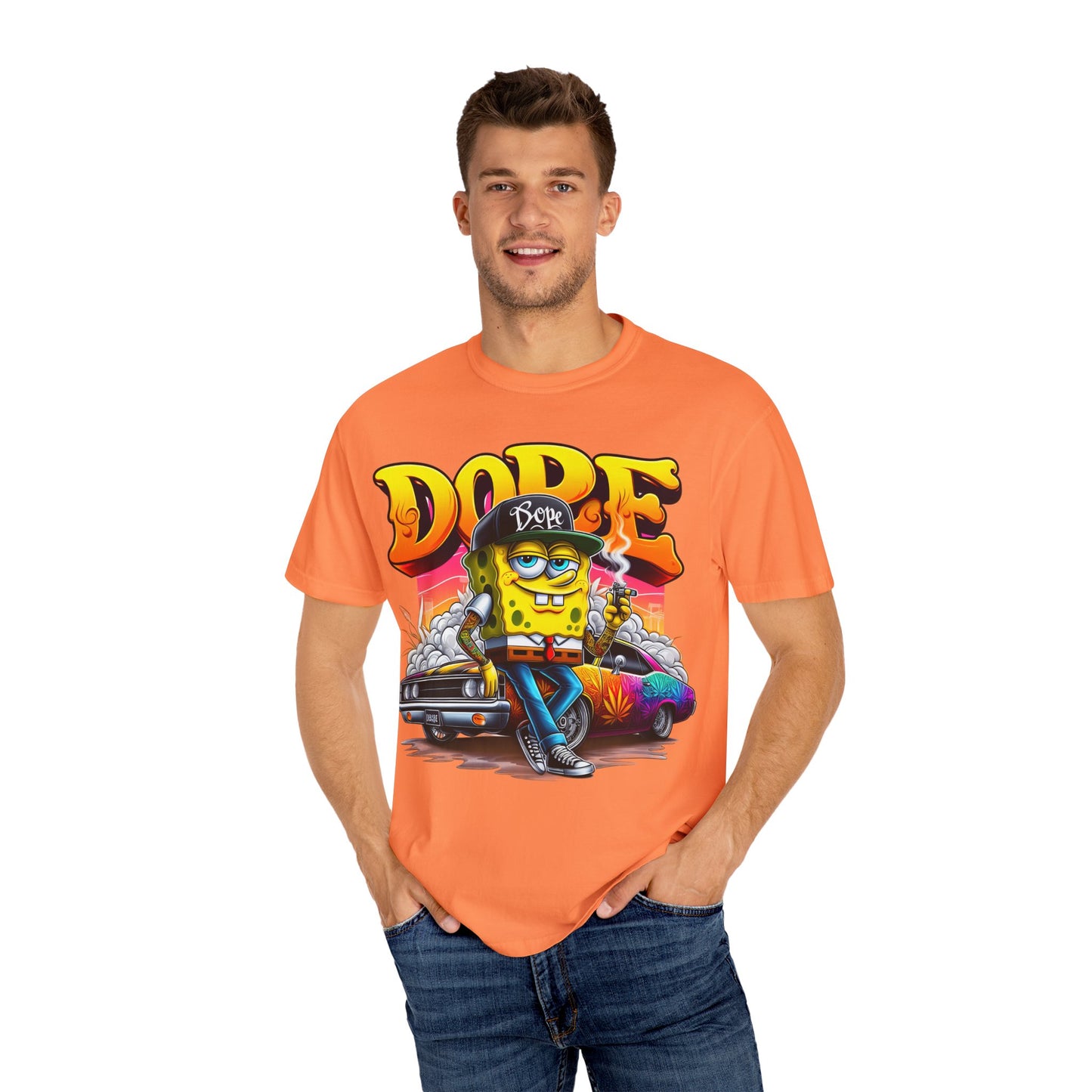 Dope SpongeBob Unisex T-shirt | Streetwear, Casual Wear, Graphic Tee, 420, Cannabis