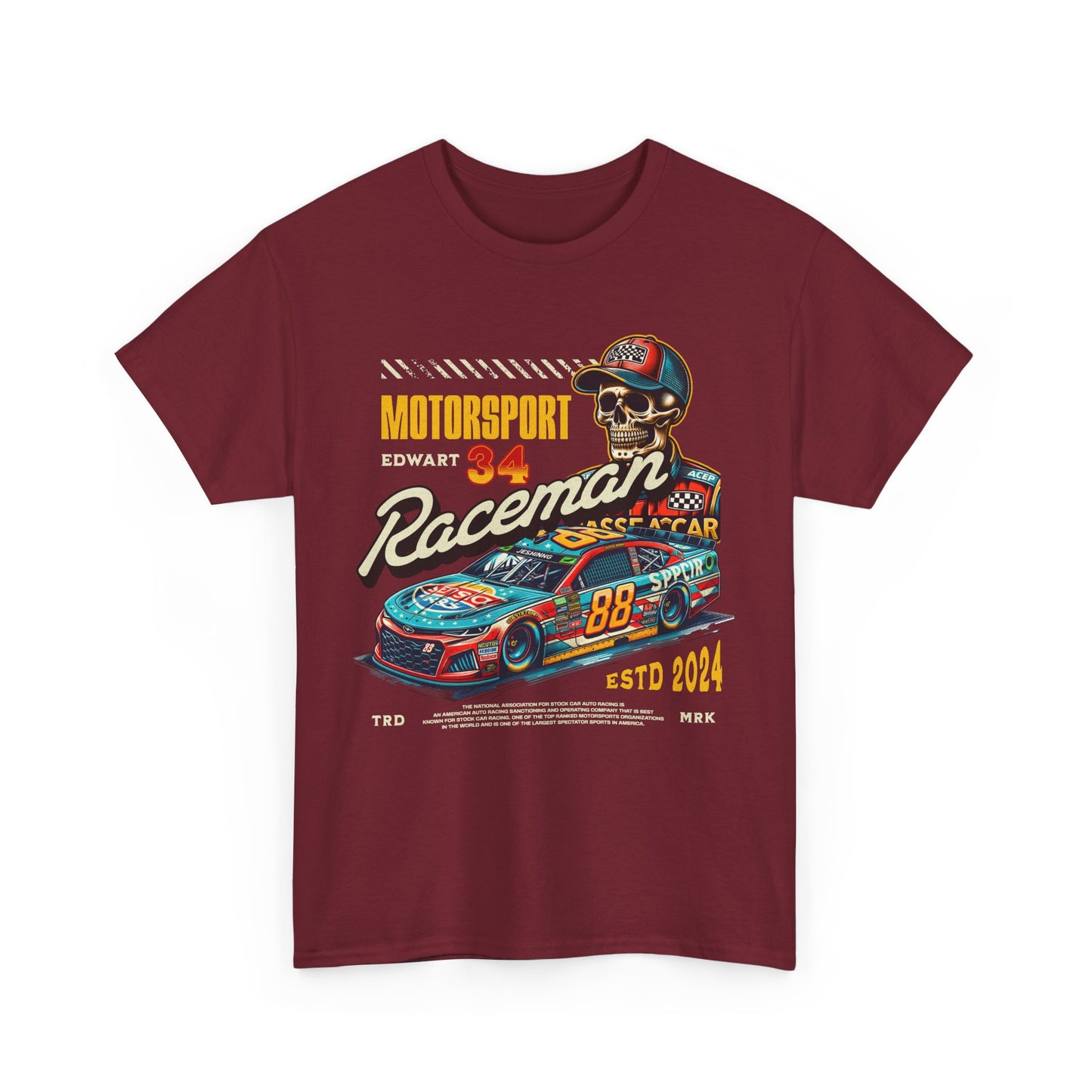 Unisex Heavy Cotton Racing Tee - Motorsport Fan Apparel, Vintage Car Shirt, Dad Gift, Race Day Outfit, NASCAR Driving Shirt