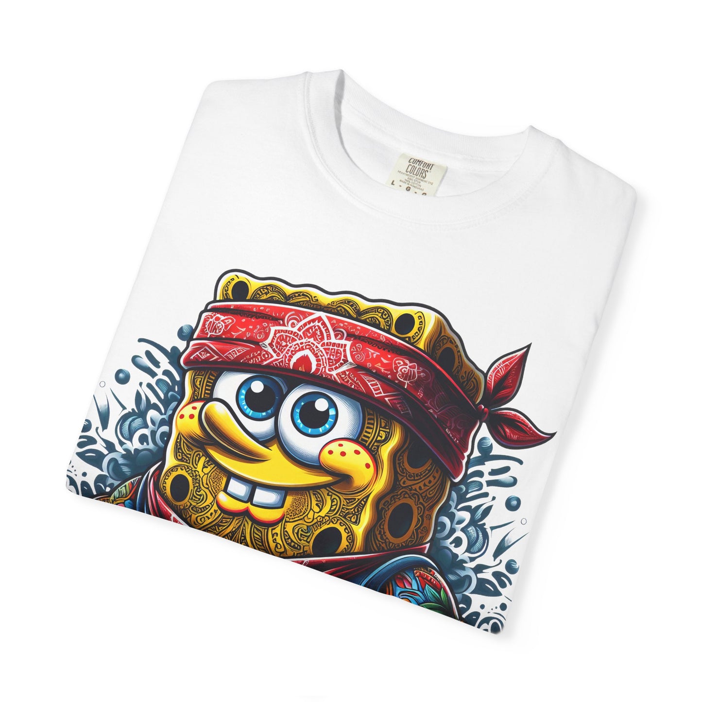 Playful Pirate SpongeBob T-Shirt, Unisex Graphic Tee, Funny Beachwear, Kids Gift, Cartoon Apparel, Summer Wear, Gift for Fans, 420, Cannabis