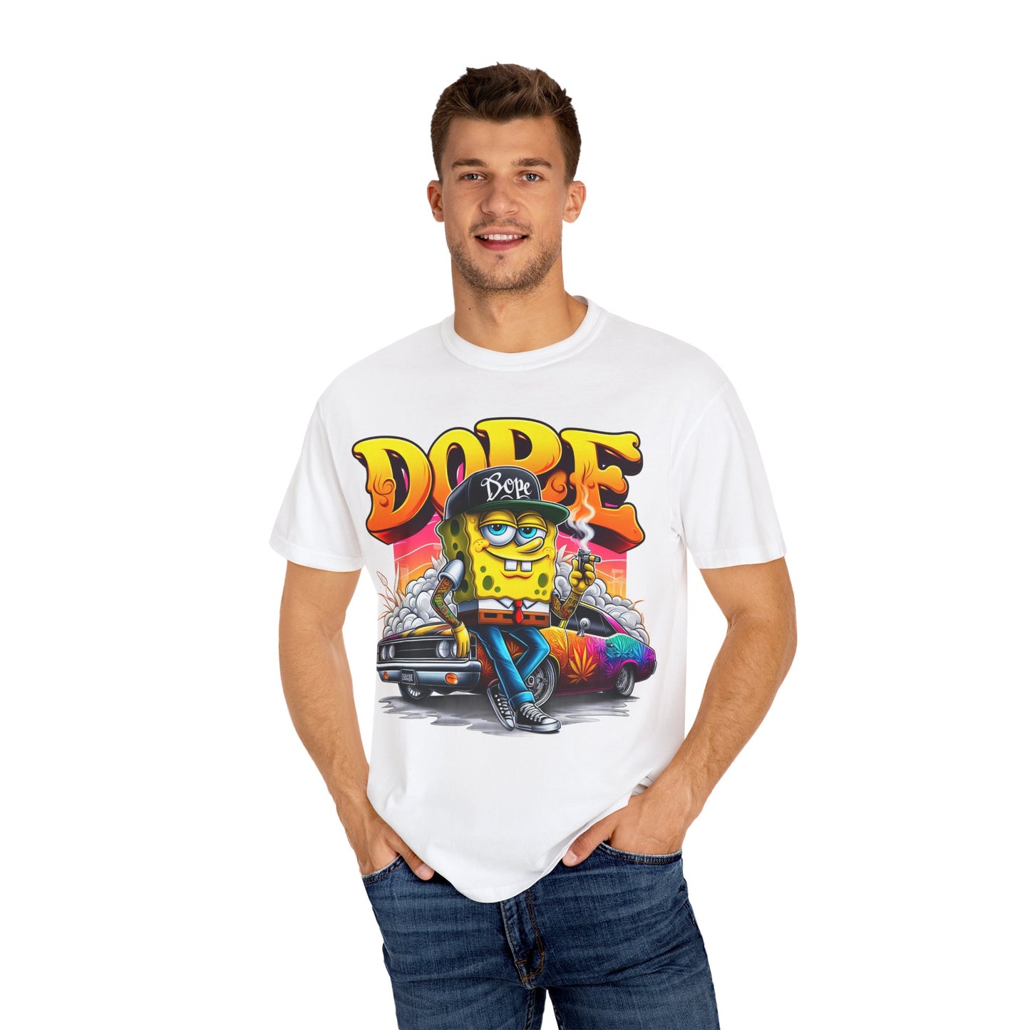 Dope SpongeBob Unisex T-shirt | Streetwear, Casual Wear, Graphic Tee, 420, Cannabis
