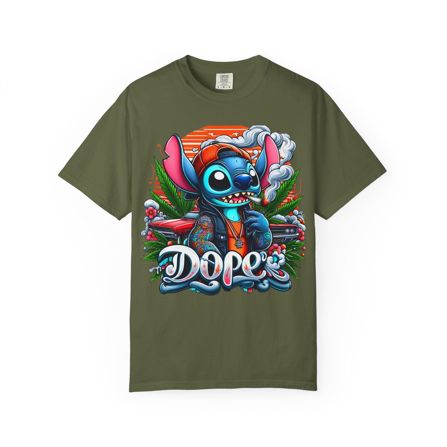 Dope Illustrated Unisex Garment-Dyed T-Shirt | Trendy Streetwear, Casual Style, Summer Fashion,