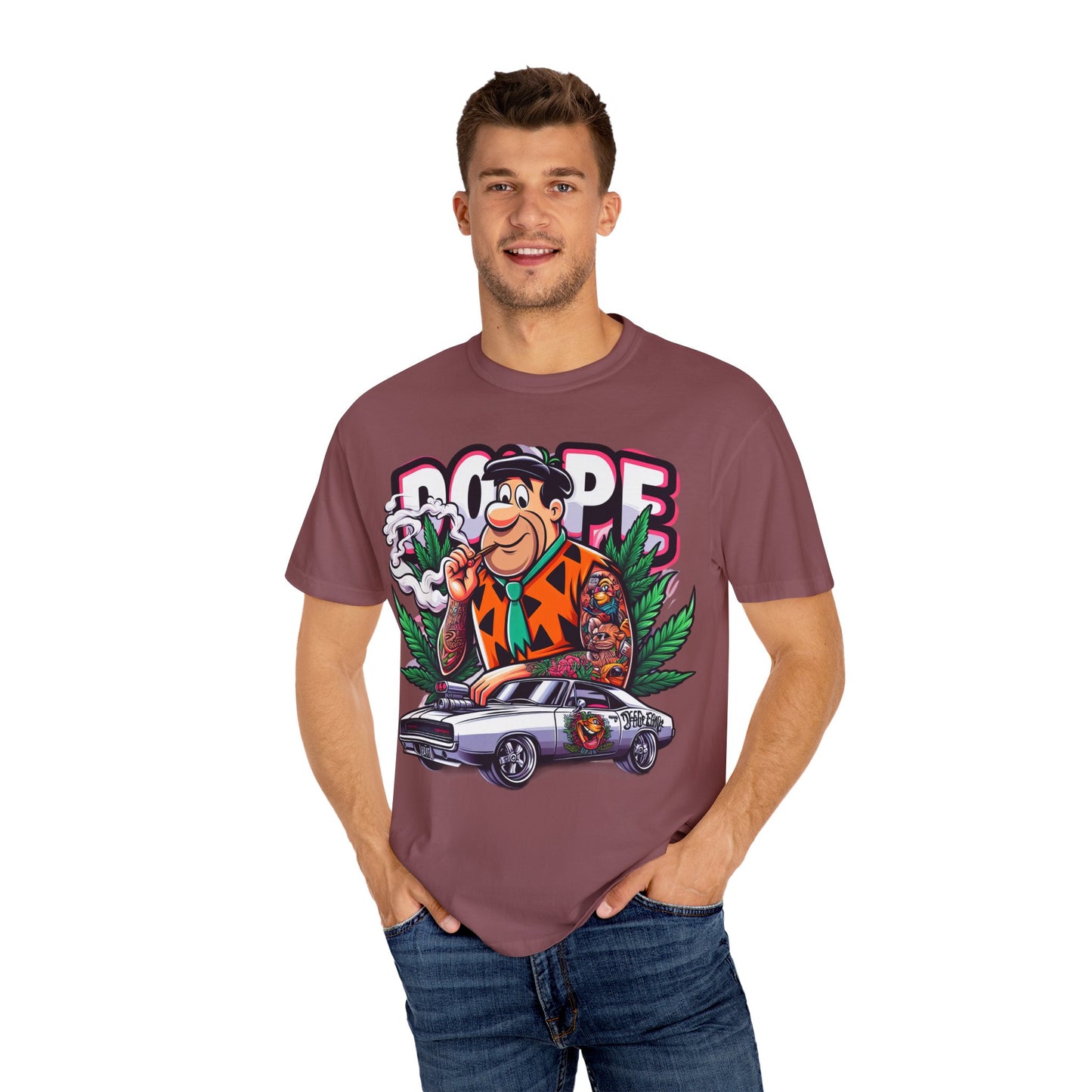 Cool Retro Cartoon T-shirt, Vintage Vibe Tee, Gift for Dads, Smoky Chill Shirt, Unisex Garment-Dyed Tee, Streetwear Style, 420, Cannabis