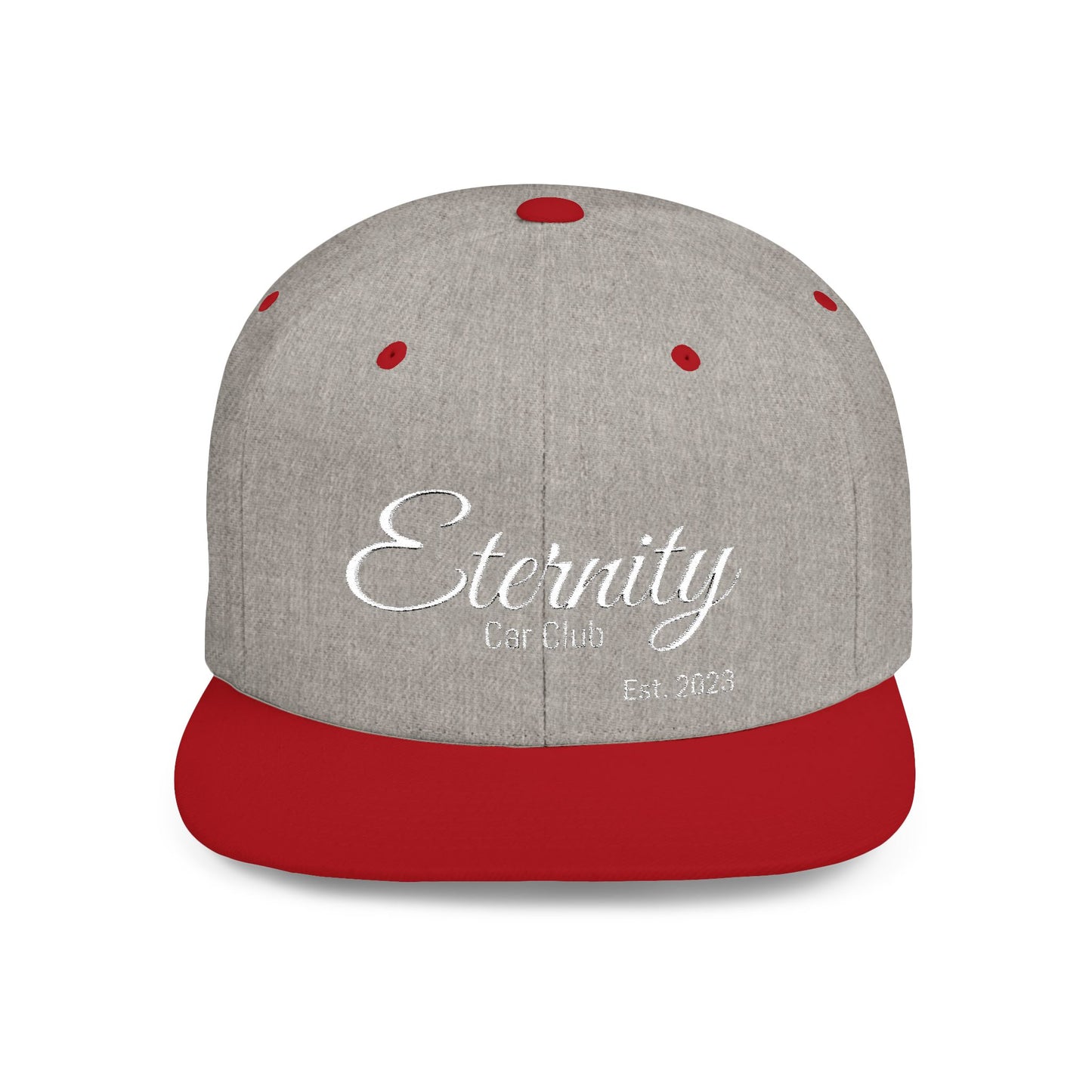 Embroidered Eternity Car Club Flat Bill Snapback Hat
