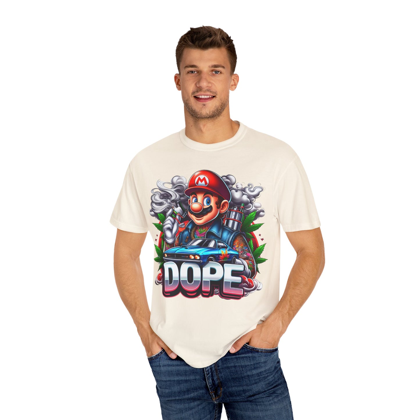Dope Graphic Tee | Unisex Garment-Dyed T-shirt, Retro Gamer Shirt, Cute Gift for Gamers, Streetwear, Hip Hop Fashion, 420, Cannabis