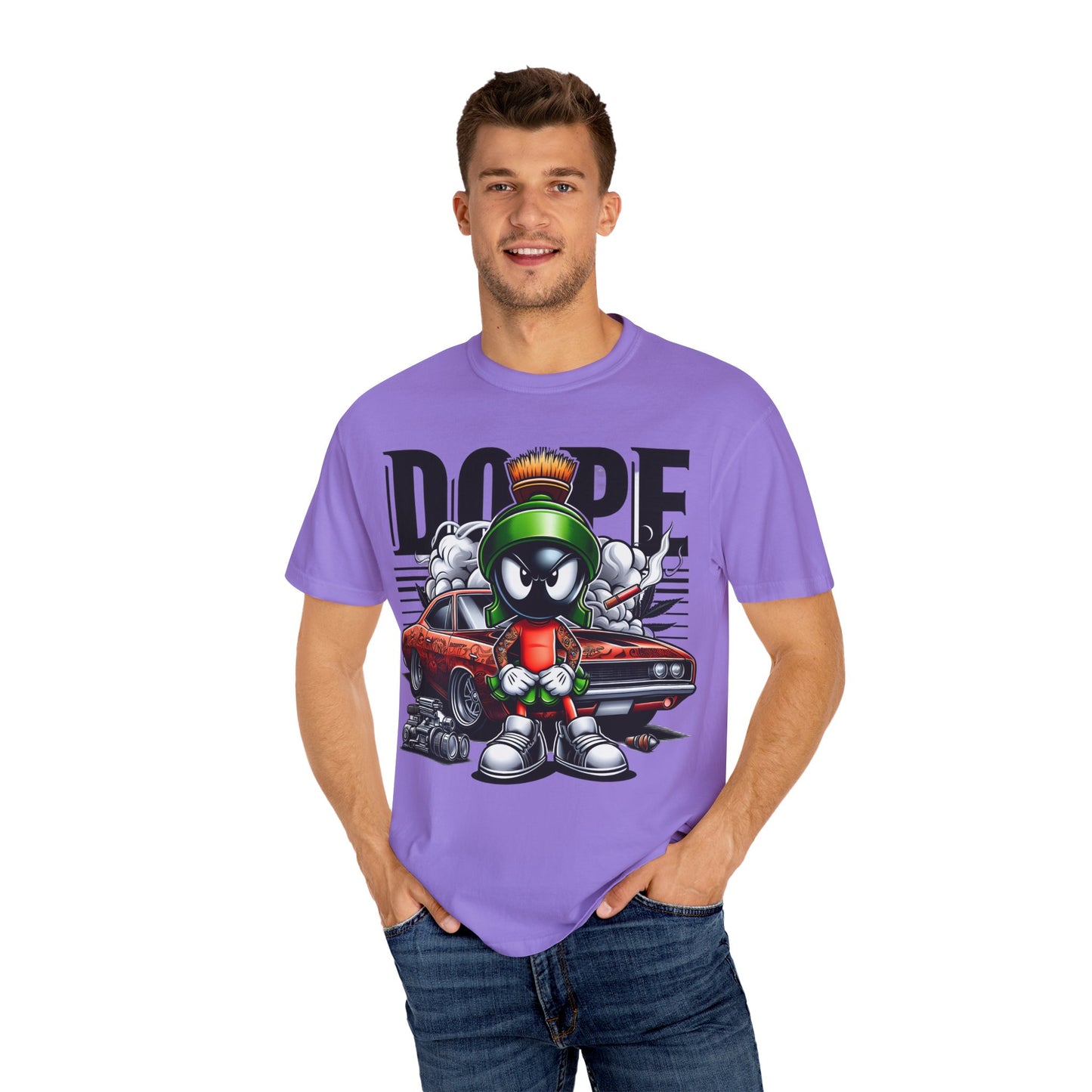 Dope Marvin the Martian Unisex T-shirt, Retro Cartoon Tee, Streetwear Top, Gift for Fans, Casual Everyday Wear, Perfect for Parties, Cannabis, 420
