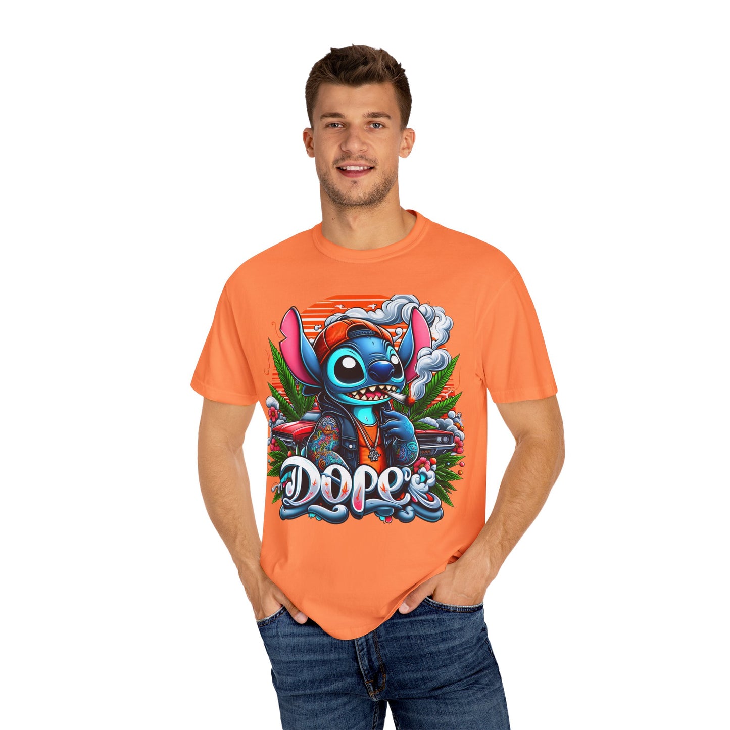 Dope Illustrated Unisex Garment-Dyed T-Shirt | Trendy Streetwear, Casual Style, Summer Fashion,