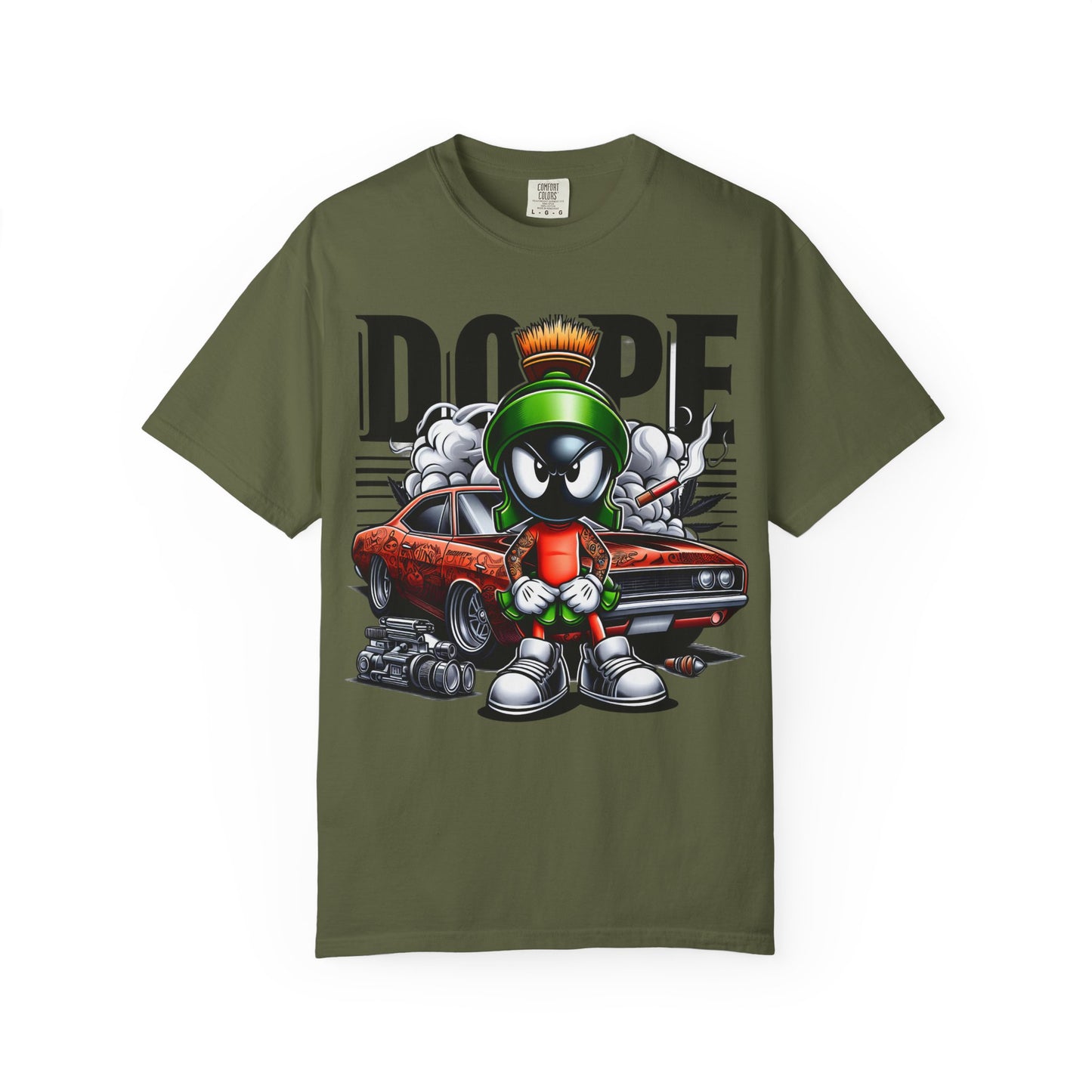 Dope Marvin the Martian Unisex T-shirt, Retro Cartoon Tee, Streetwear Top, Gift for Fans, Casual Everyday Wear, Perfect for Parties, Cannabis, 420