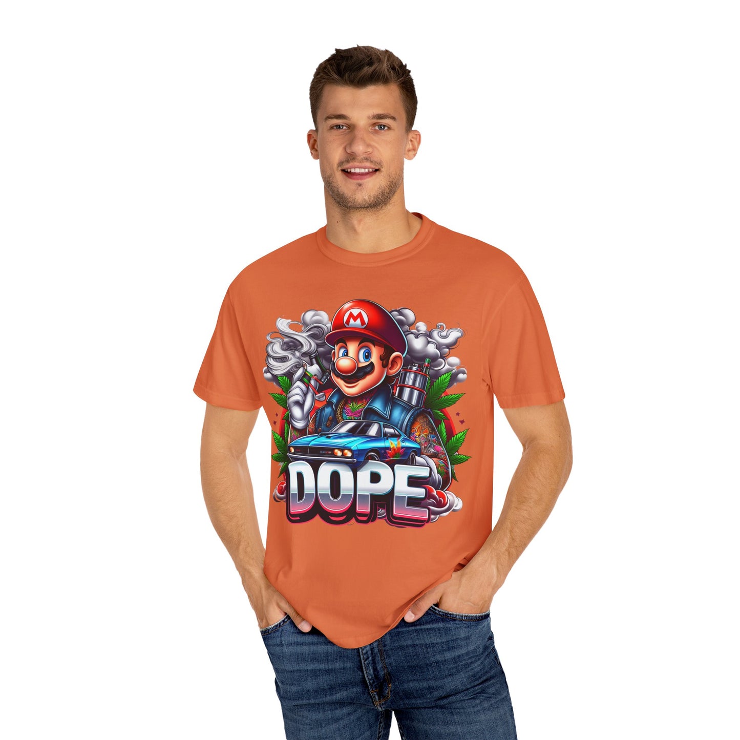 Dope Graphic Tee | Unisex Garment-Dyed T-shirt, Retro Gamer Shirt, Cute Gift for Gamers, Streetwear, Hip Hop Fashion, 420, Cannabis
