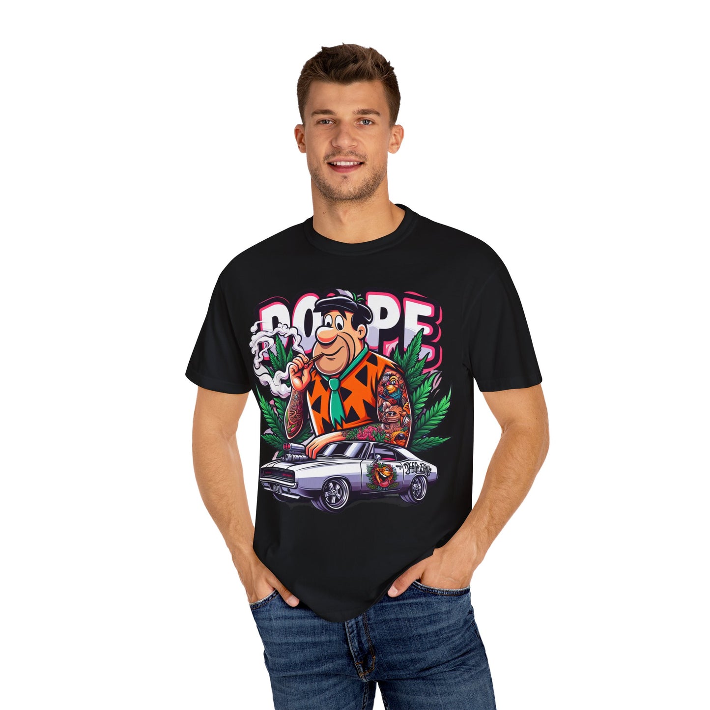 Cool Retro Cartoon T-shirt, Vintage Vibe Tee, Gift for Dads, Smoky Chill Shirt, Unisex Garment-Dyed Tee, Streetwear Style, 420, Cannabis