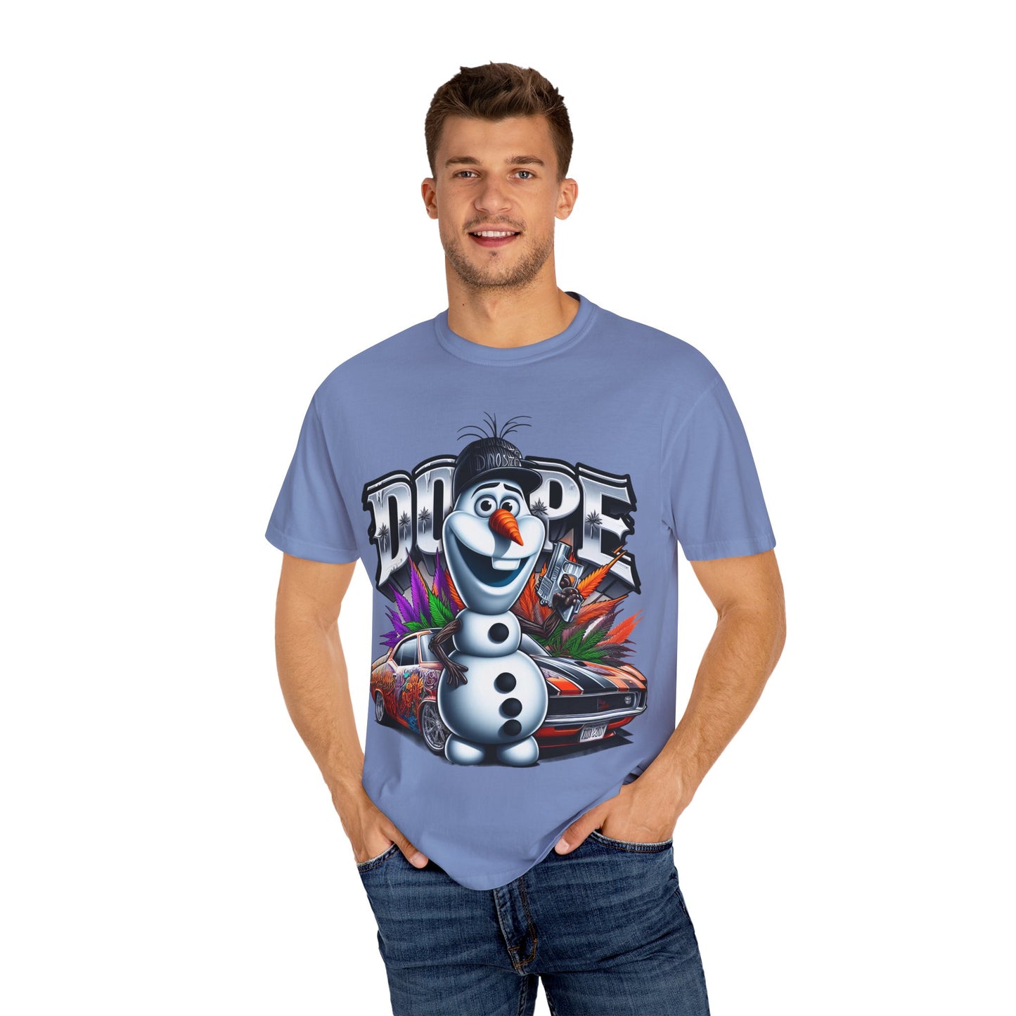 Dope Character Graphic Tee, Unisex T-Shirt for Casual Wear, Perfect Gift for Car Lovers, Cartoon Fan Apparel, Unique Statement Piece, 420, Cannabis