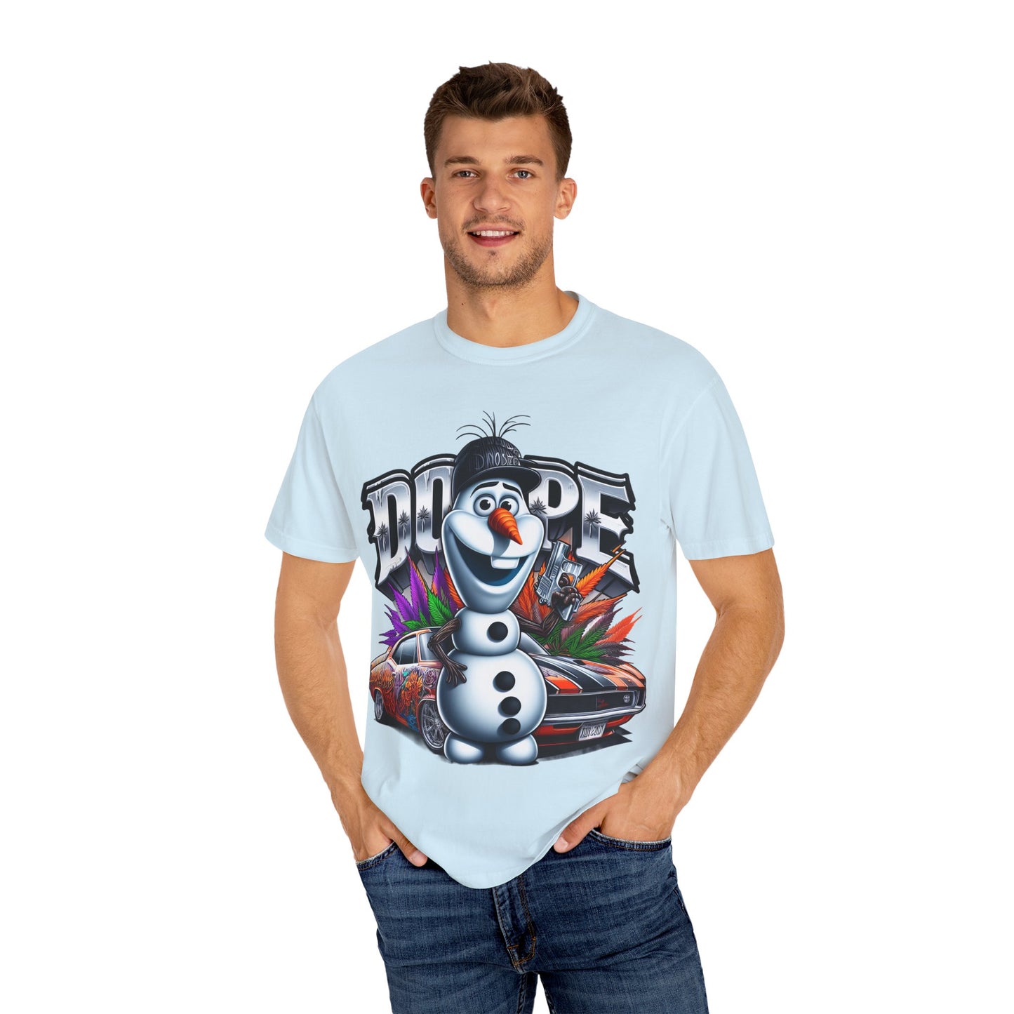 Dope Character Graphic Tee, Unisex T-Shirt for Casual Wear, Perfect Gift for Car Lovers, Cartoon Fan Apparel, Unique Statement Piece, 420, Cannabis