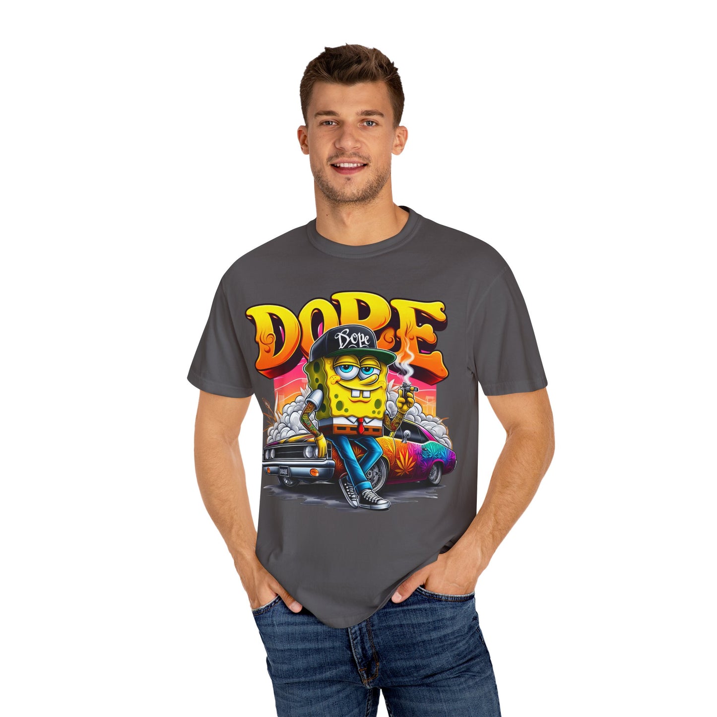 Dope SpongeBob Unisex T-shirt | Streetwear, Casual Wear, Graphic Tee, 420, Cannabis