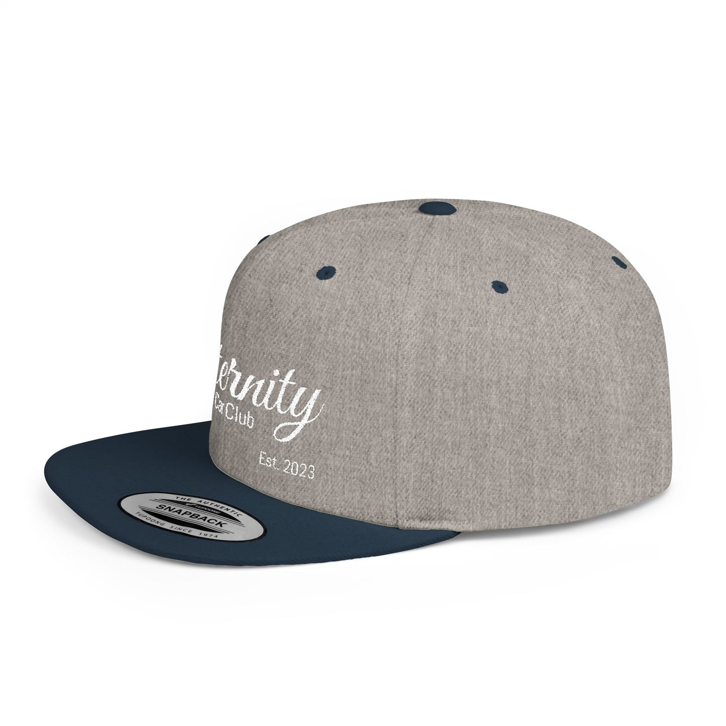 Embroidered Eternity Car Club Flat Bill Snapback Hat