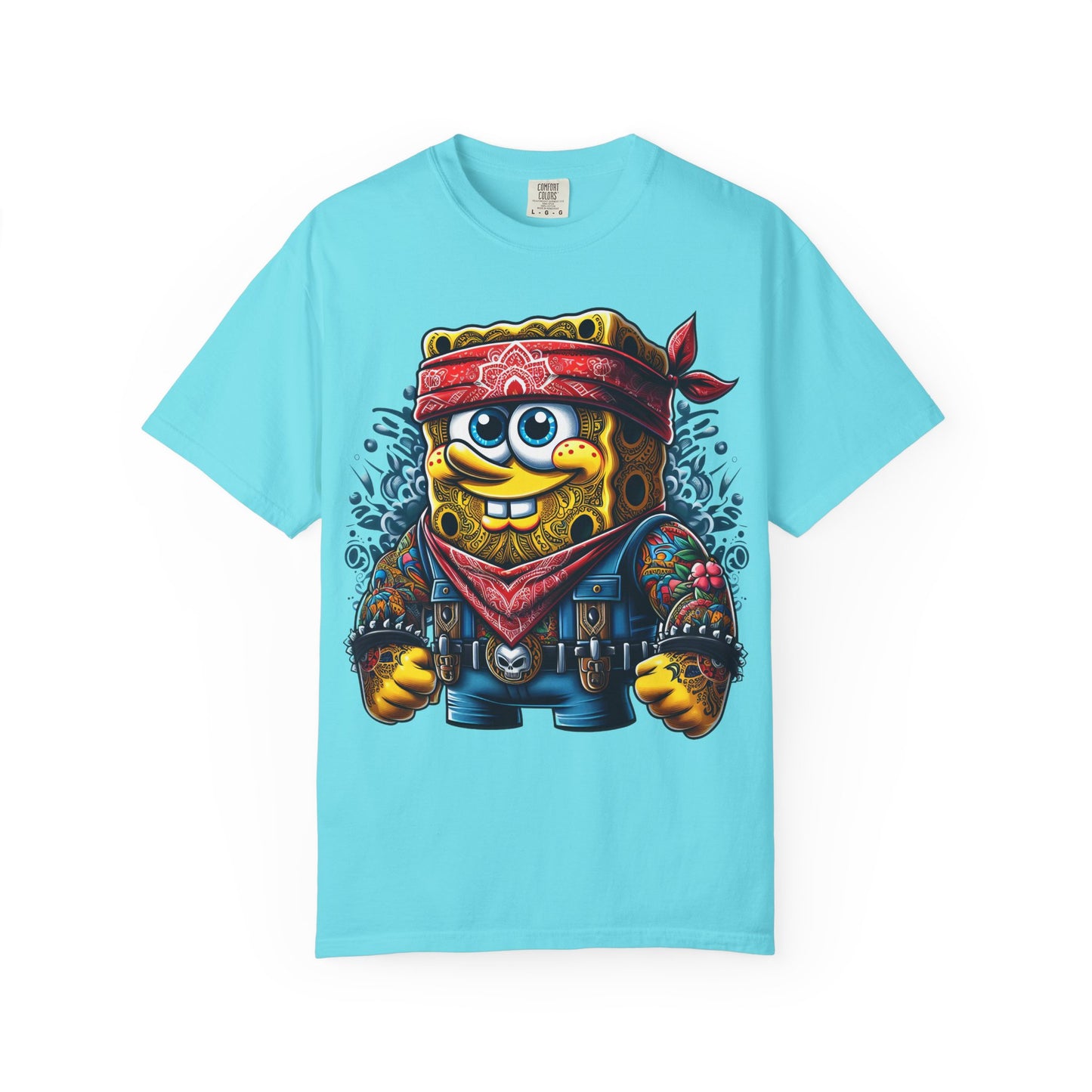 Playful Pirate SpongeBob T-Shirt, Unisex Graphic Tee, Funny Beachwear, Kids Gift, Cartoon Apparel, Summer Wear, Gift for Fans, 420, Cannabis