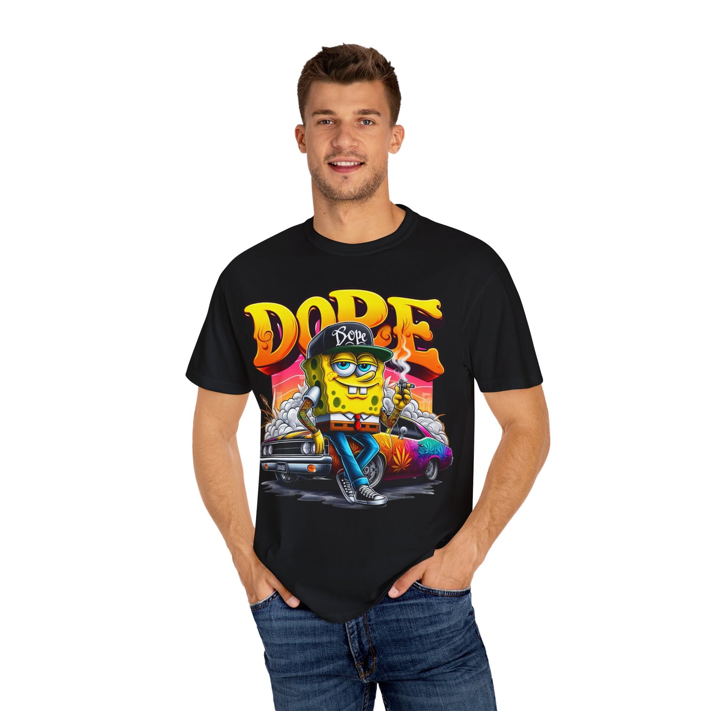 Dope SpongeBob Unisex T-shirt | Streetwear, Casual Wear, Graphic Tee, 420, Cannabis