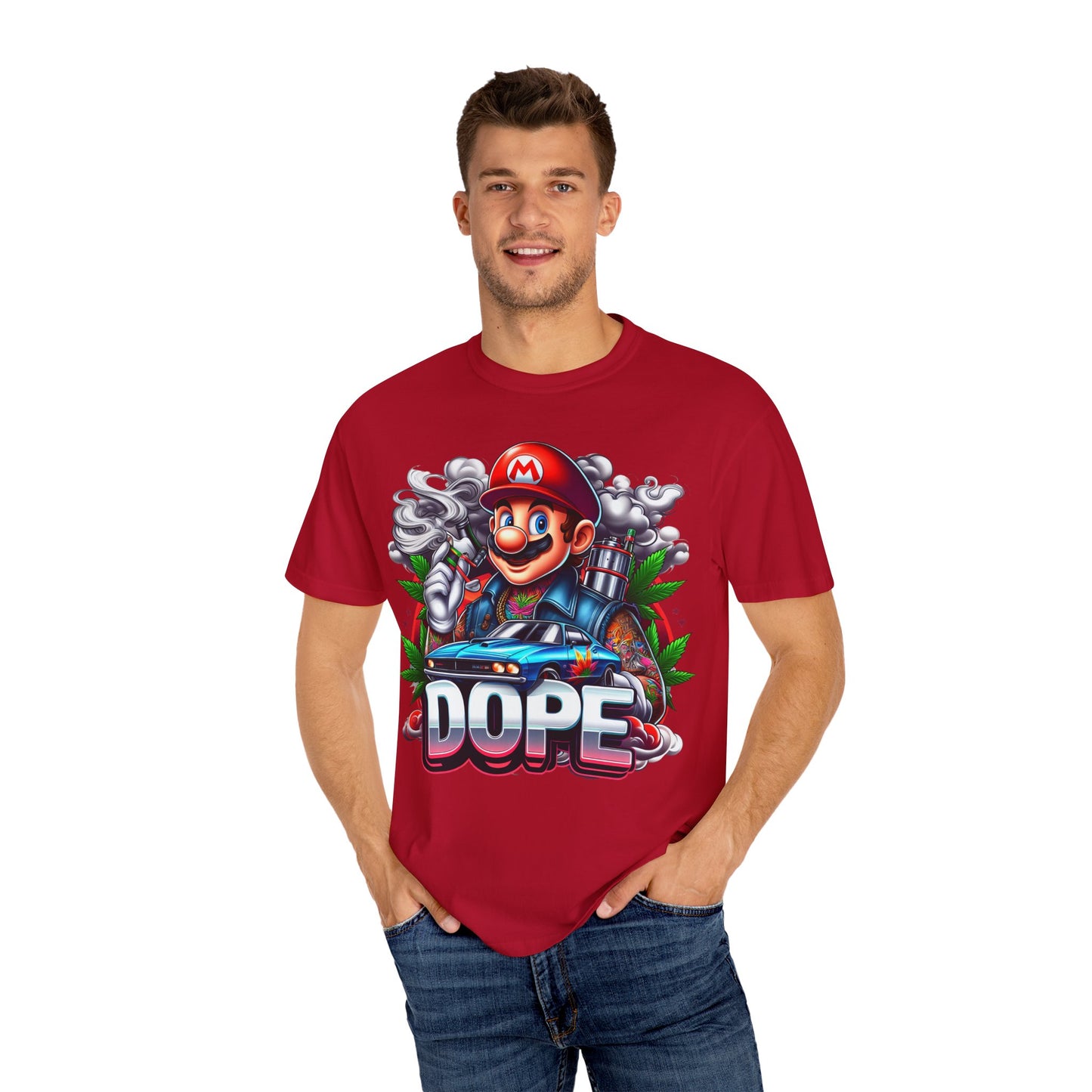 Dope Graphic Tee | Unisex Garment-Dyed T-shirt, Retro Gamer Shirt, Cute Gift for Gamers, Streetwear, Hip Hop Fashion, 420, Cannabis