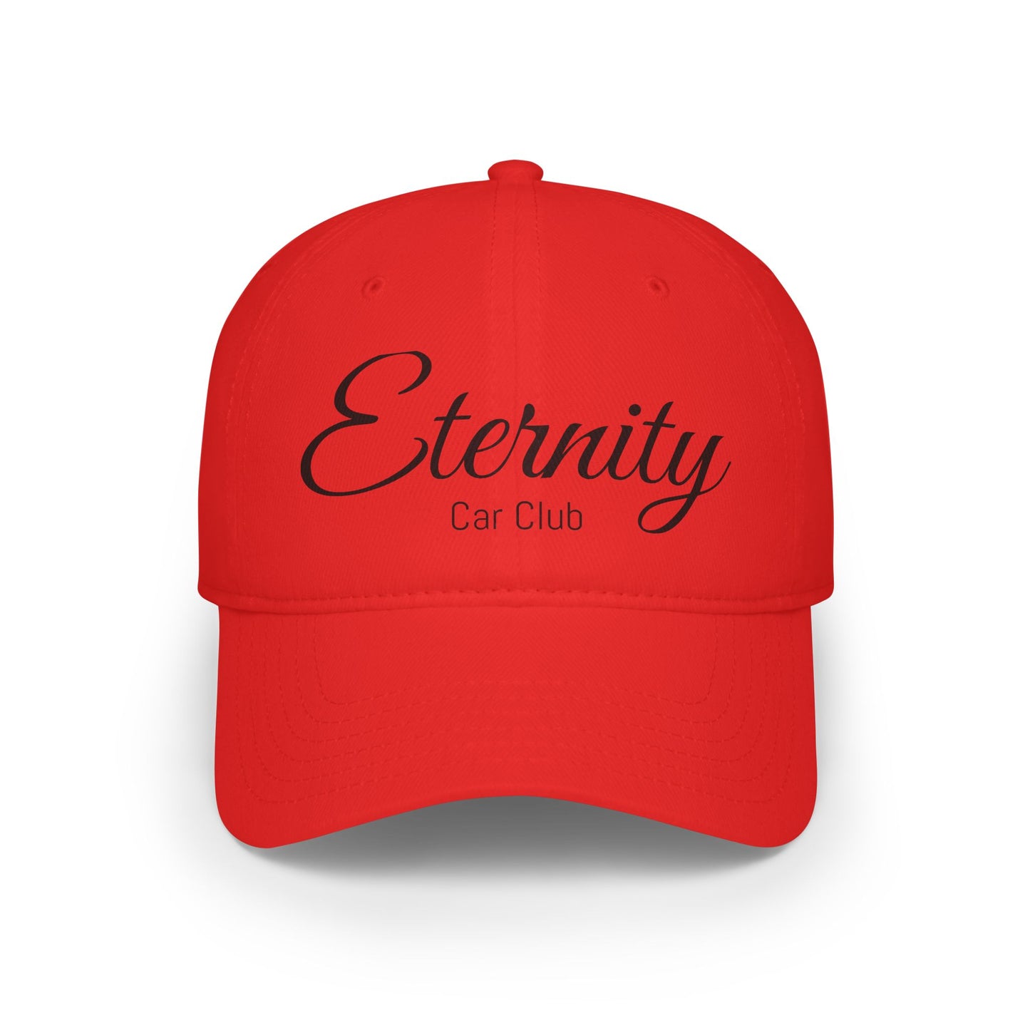 Eternity Car Club Low Profile Baseball Cap - Stylish Red Cap for Car Enthusiasts