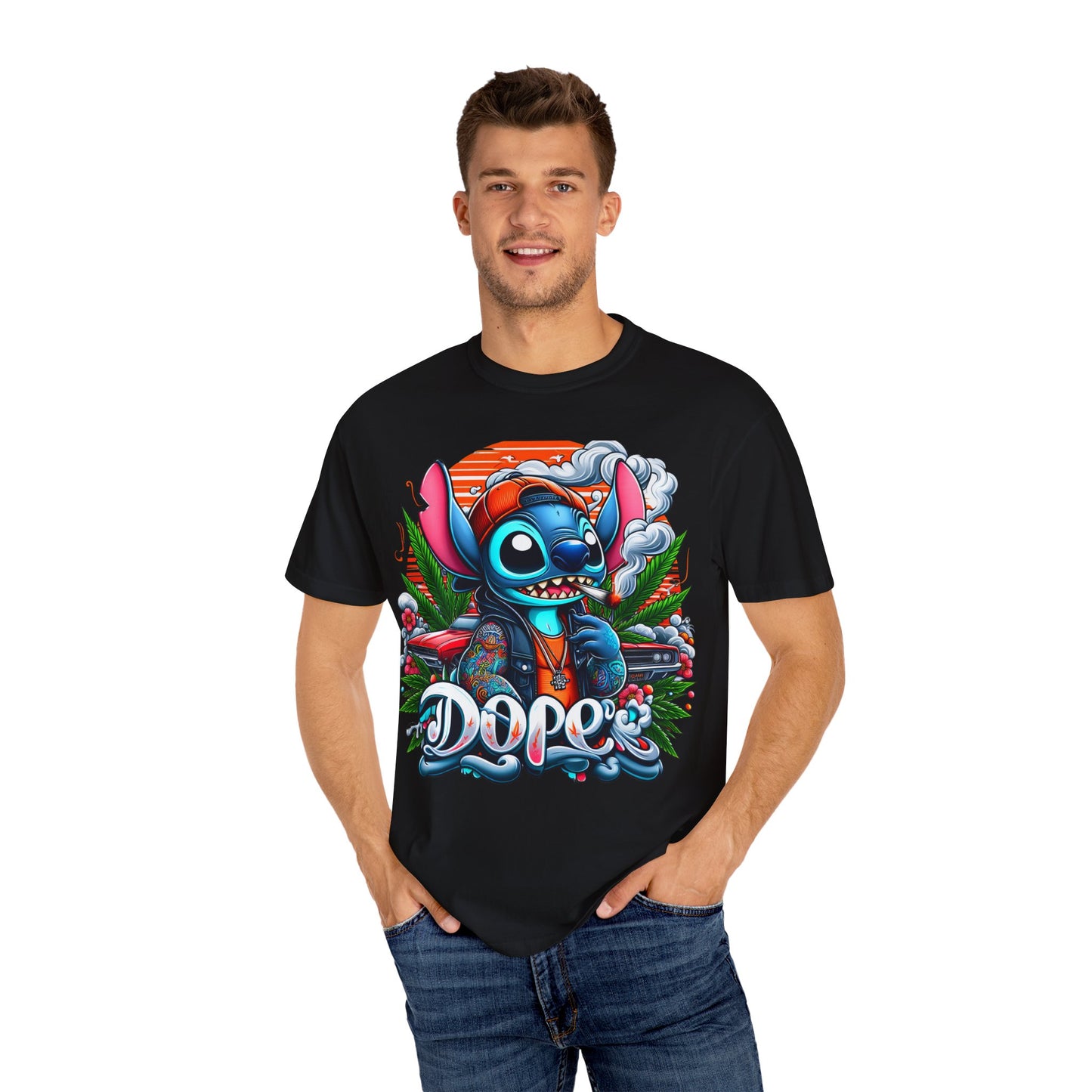 Dope Illustrated Unisex Garment-Dyed T-Shirt | Trendy Streetwear, Casual Style, Summer Fashion,