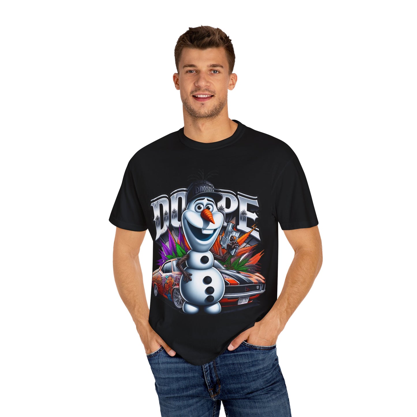Dope Character Graphic Tee, Unisex T-Shirt for Casual Wear, Perfect Gift for Car Lovers, Cartoon Fan Apparel, Unique Statement Piece, 420, Cannabis