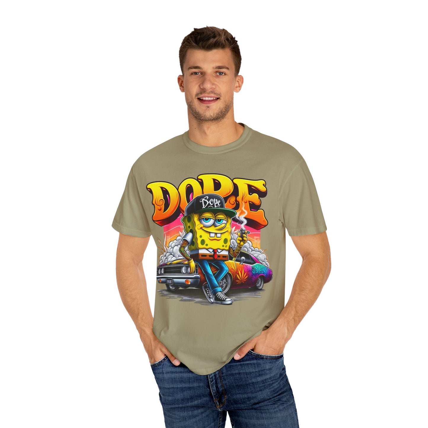 Dope SpongeBob Unisex T-shirt | Streetwear, Casual Wear, Graphic Tee, 420, Cannabis
