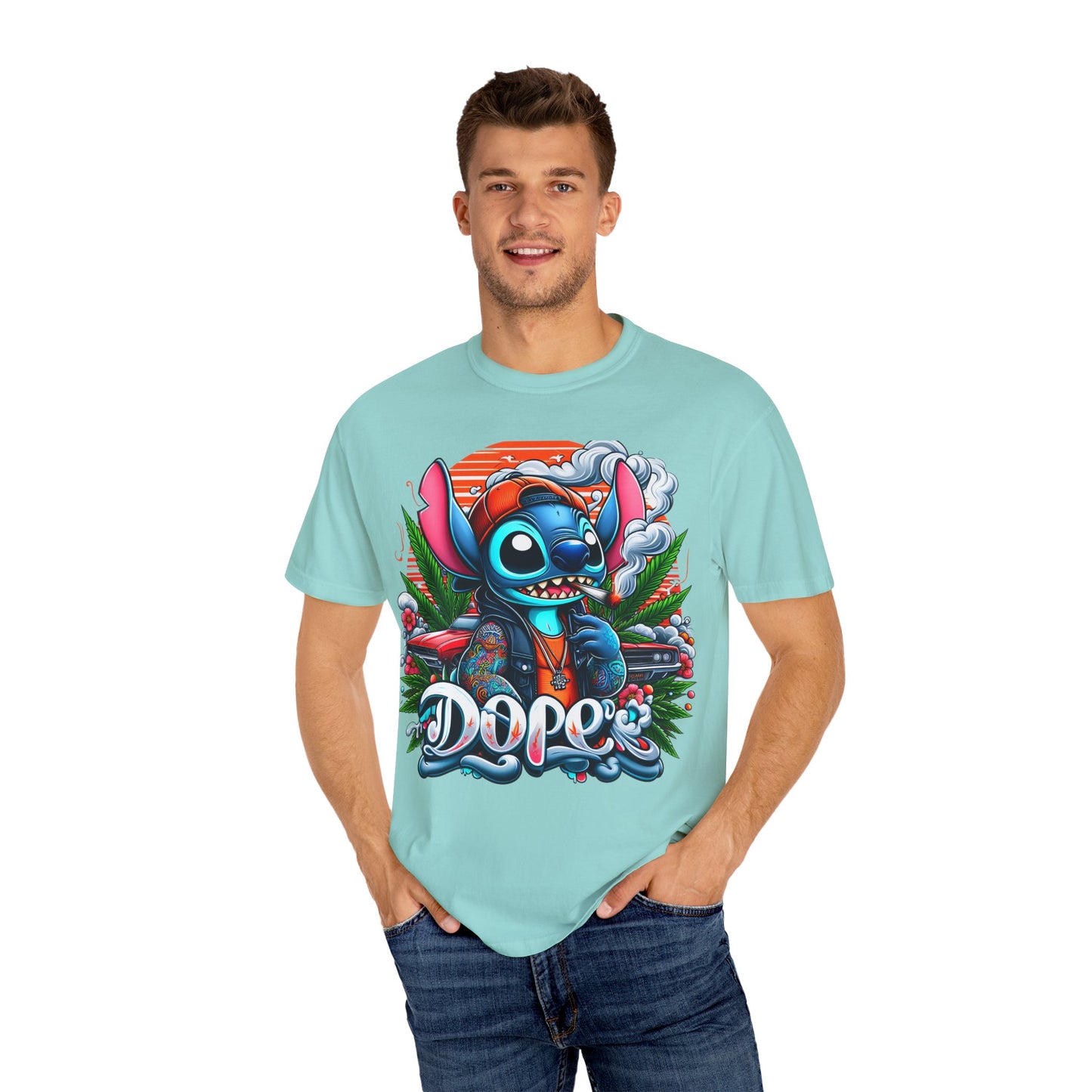 Dope Illustrated Unisex Garment-Dyed T-Shirt | Trendy Streetwear, Casual Style, Summer Fashion,