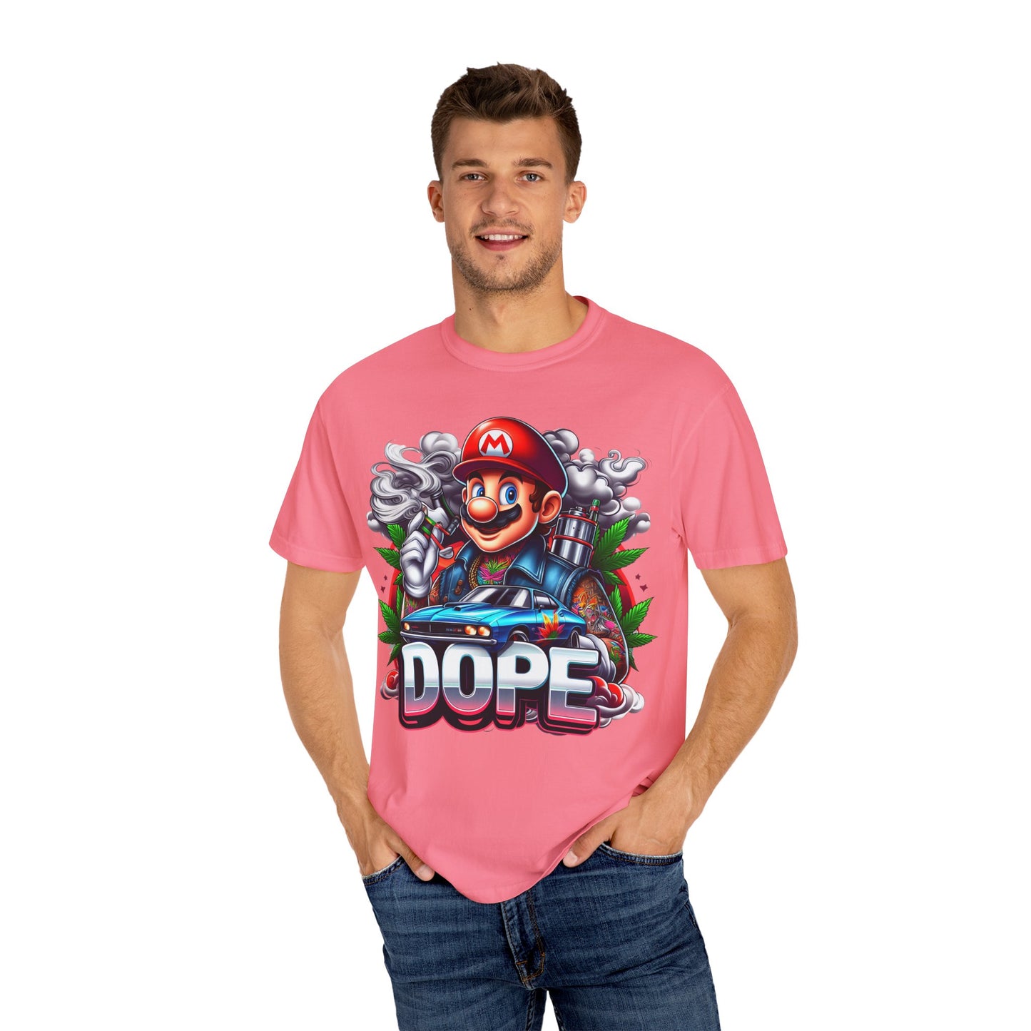 Dope Graphic Tee | Unisex Garment-Dyed T-shirt, Retro Gamer Shirt, Cute Gift for Gamers, Streetwear, Hip Hop Fashion, 420, Cannabis