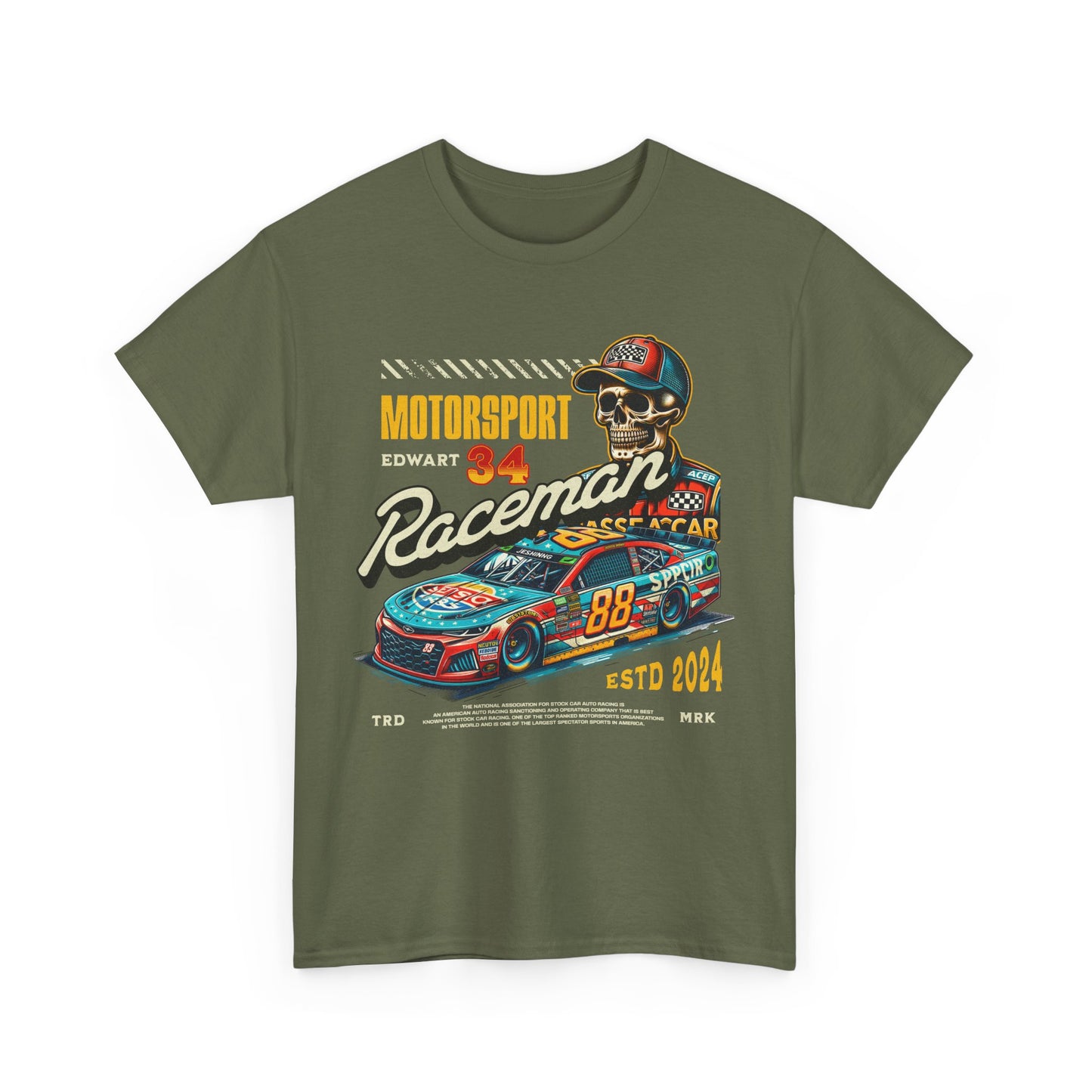 Unisex Heavy Cotton Racing Tee - Motorsport Fan Apparel, Vintage Car Shirt, Dad Gift, Race Day Outfit, NASCAR Driving Shirt