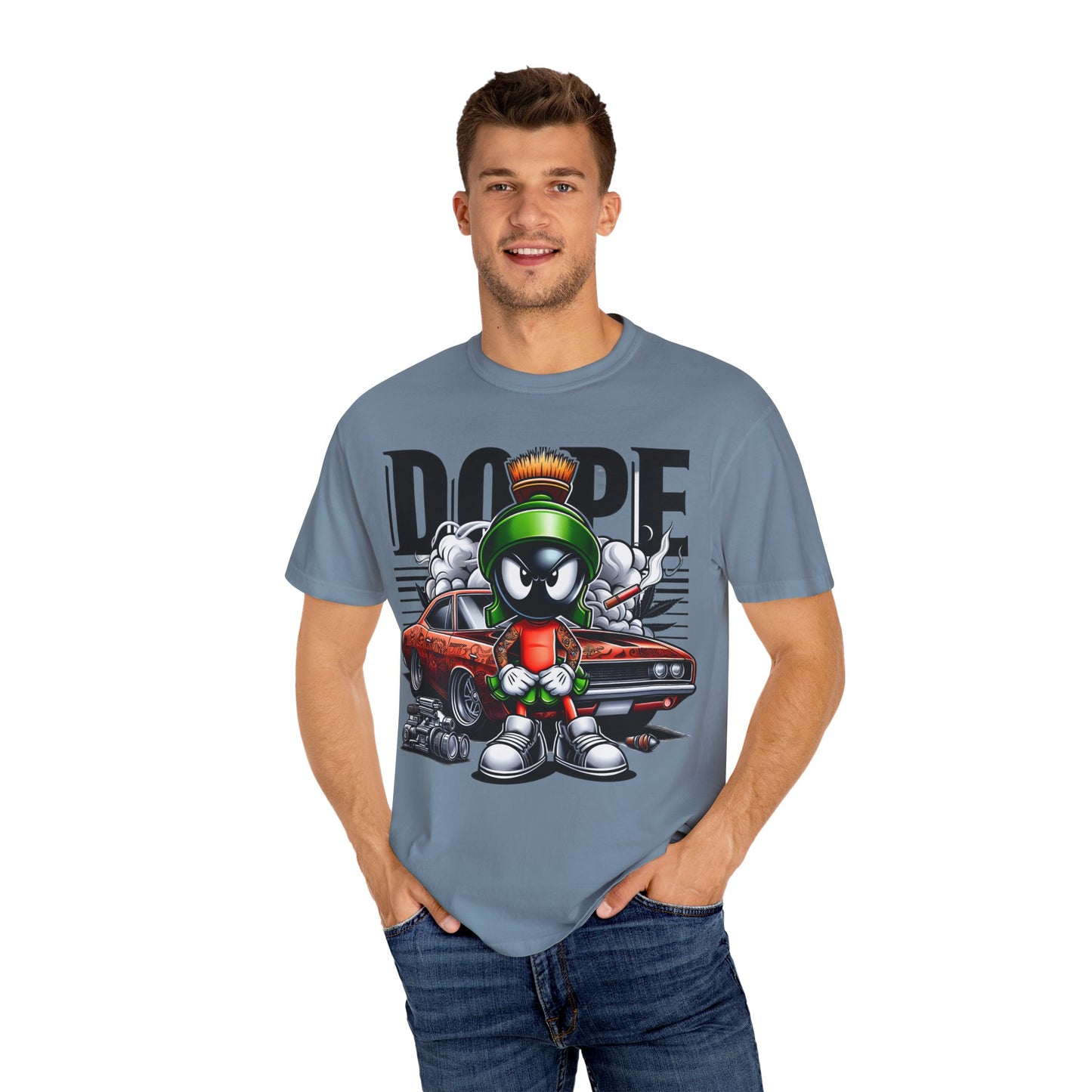 Dope Marvin the Martian Unisex T-shirt, Retro Cartoon Tee, Streetwear Top, Gift for Fans, Casual Everyday Wear, Perfect for Parties, Cannabis, 420
