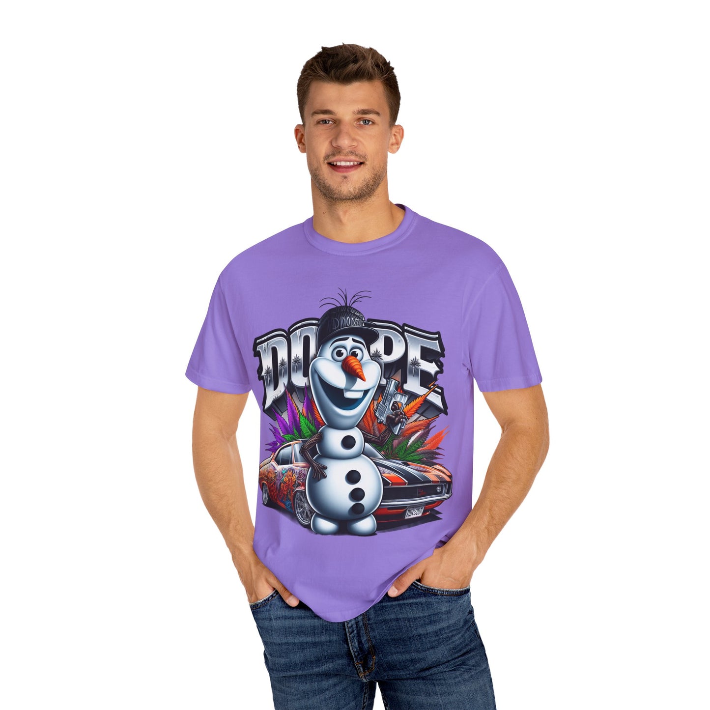 Dope Character Graphic Tee, Unisex T-Shirt for Casual Wear, Perfect Gift for Car Lovers, Cartoon Fan Apparel, Unique Statement Piece, 420, Cannabis