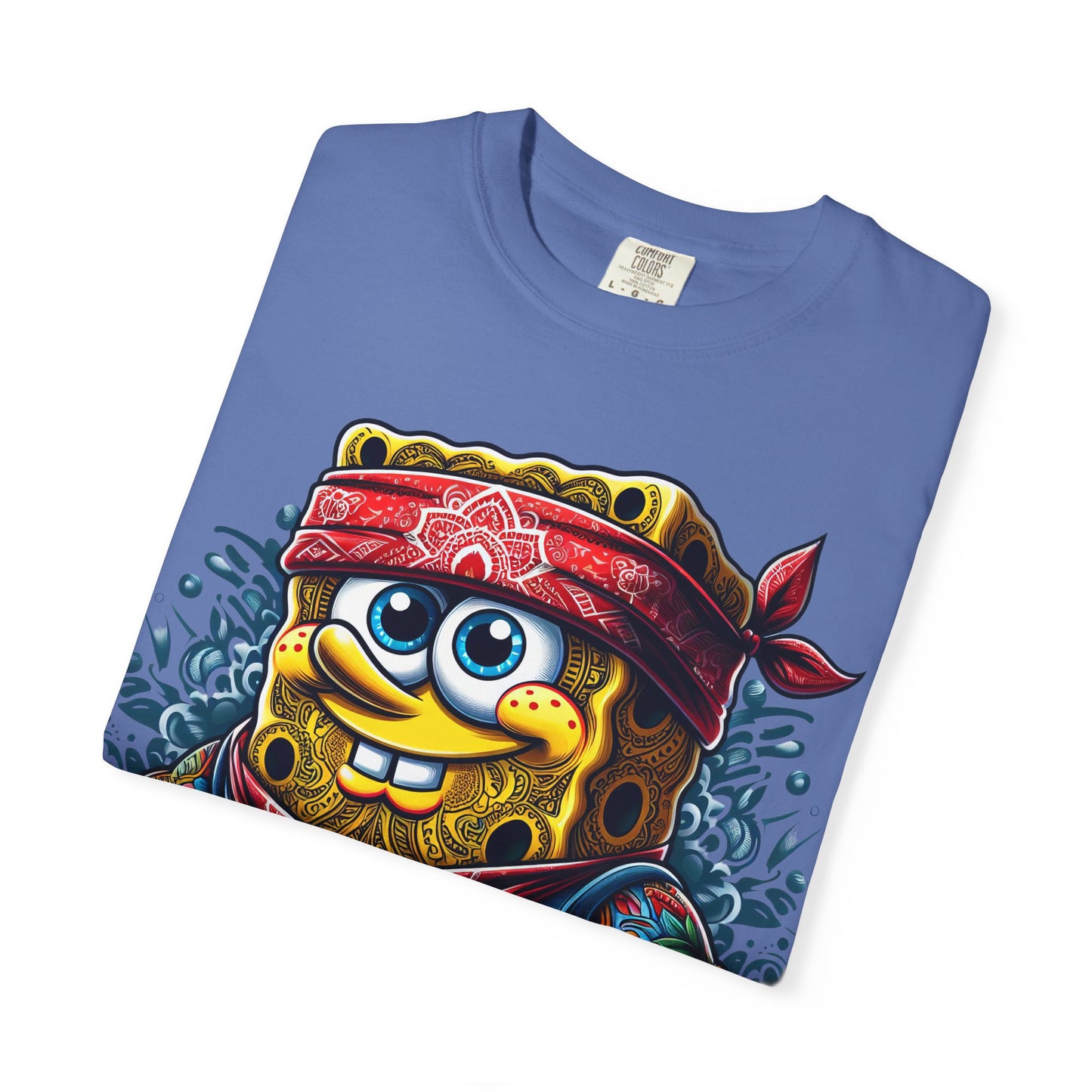 Playful Pirate SpongeBob T-Shirt, Unisex Graphic Tee, Funny Beachwear, Kids Gift, Cartoon Apparel, Summer Wear, Gift for Fans, 420, Cannabis